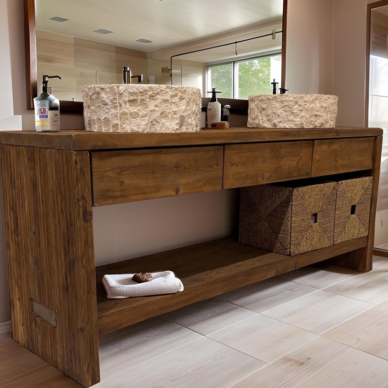 Rustic Bathroom Vanity - Etsy