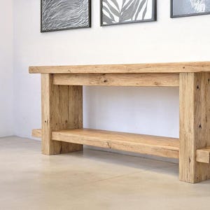 Rustic Wooden Console Table – Custom Farmhouse Style, Live Edge Solid Wood Entryway, Hallway Dresser