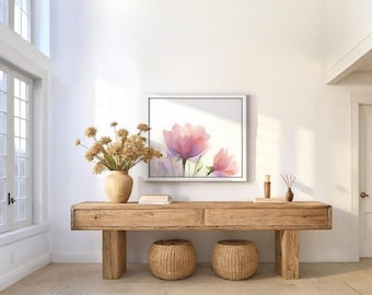 Rustic Wooden Console Table – Custom Farmhouse Style, Live Edge Solid Wood Entryway, Hallway Dresser