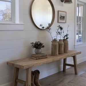 Rustic Wooden Console Table – Custom Farmhouse Style, Live Edge Solid Wood Entryway, Hallway Dresser
