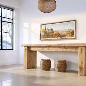 Rustic Wooden Console Table – Custom Farmhouse Style, Live Edge Solid Wood Entryway, Hallway Dresser