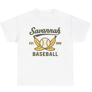 Retro Savannah Bananas Baseball T-Shirt: Green Graphic Tee