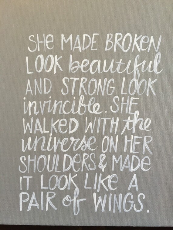 Items similar to She made broken look beautiful wall art on Etsy
