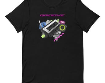 Groove/Cassette t-shirt, cassette tape t shirt, retro music shirt, cassette shirt, 80s shirt, 90s shirt, music lover gift, unisex t shirt