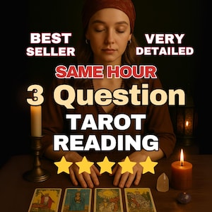 MÊME HEURE Lecture de tarot en 3 questions, Conseils personnalisés, Aime la lecture, Lecture de tarot très détaillée, Lecteur de tarot