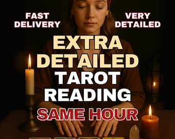 SAME HOUR Extra Detailed Tarot Reading, Very Detailed Intuitive Guidance, Love Reading, Career Insights, Spiriual Advices, Fast Delivery