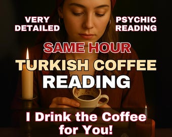 SAME HOUR Turkish Coffee Cup Reading, Psychic Fortune Teller, Personalized Guidance, Blind Reading, Spiritual Guidance, Tarot Reader