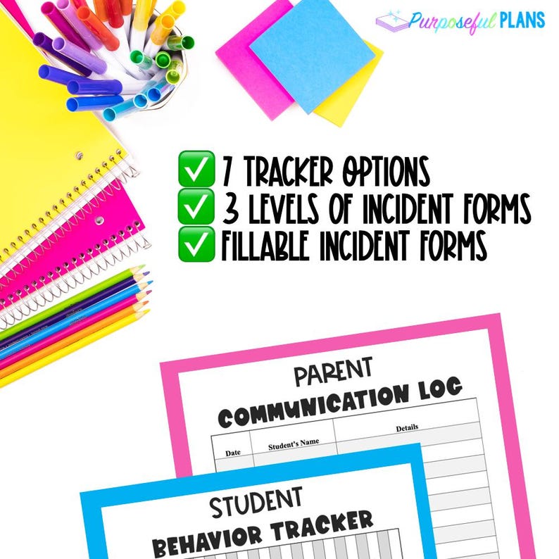EDITABLE Student Daily Behavior Trackers & Incident Forms - Class ...