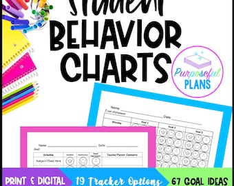 Editable Student Behavior Charts: Classroom Management (Digital Download)
