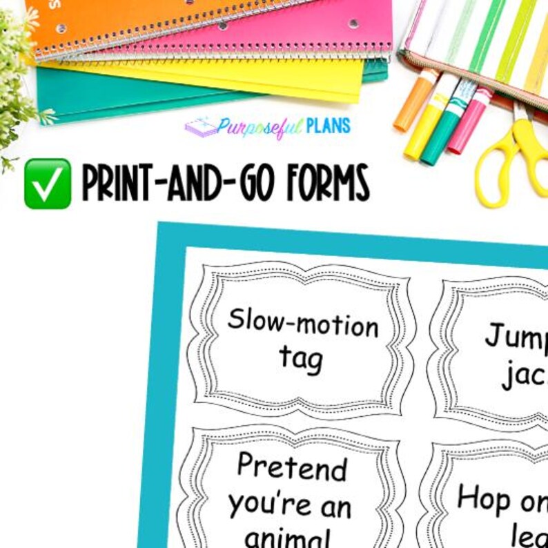 EDITABLE Brain Break Movement Activity Cards - Classroom Management ...