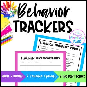 EDITABLE Student Daily Behavior Trackers & Incident Forms - Class Interventions