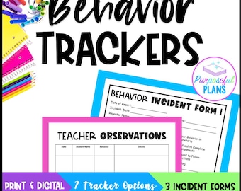 EDITABLE Student Daily Behavior Trackers & Incident Forms - Class Interventions
