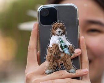 Custom Magnetic Phone Grip | Pet Phone Holder | Kid Face Phone Stand | Personalized Pet Phone Grip | Couple photo Grip