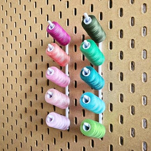 5-way thread spool holder, from 2 pieces, thread holder for Ikea Skadis perforated plate, sewing thread holder, sewing accessories, DIY handicraft, organization