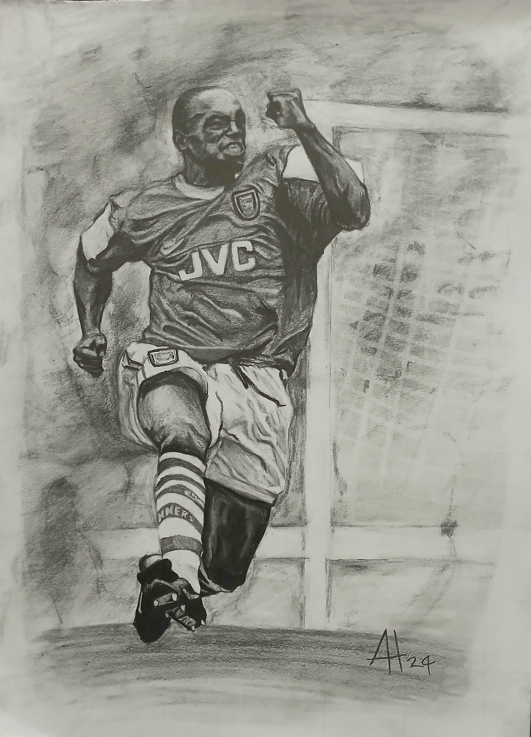 Arsenal Football Art Print By On A Sixpence