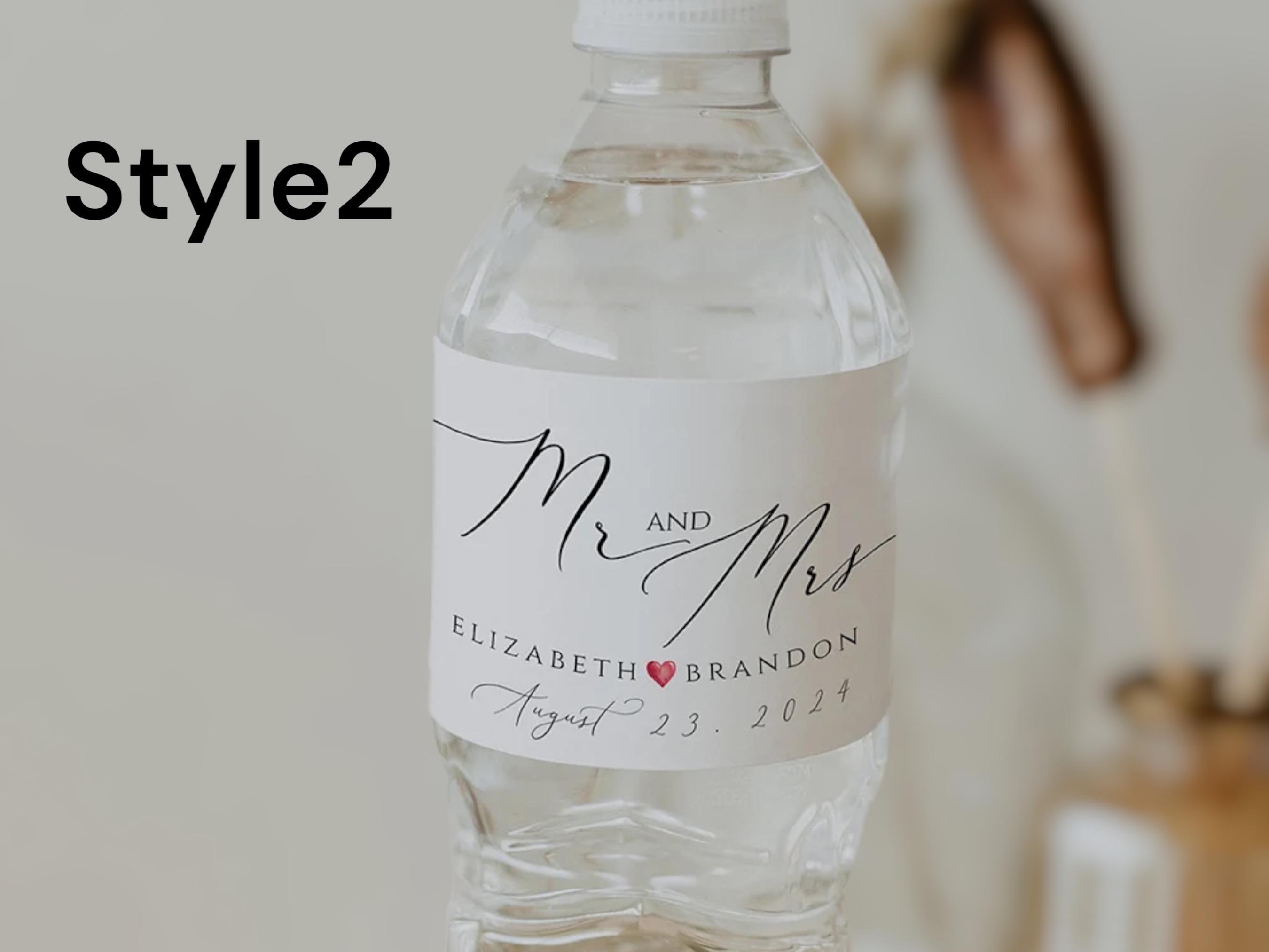 20PCS Personalized Wedding Water Bottle Label,waterproof 8"x2" Custom