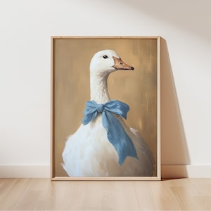 White Goose Painting Print | Nursery Decor | Farm Animal Print | Fine Art Print