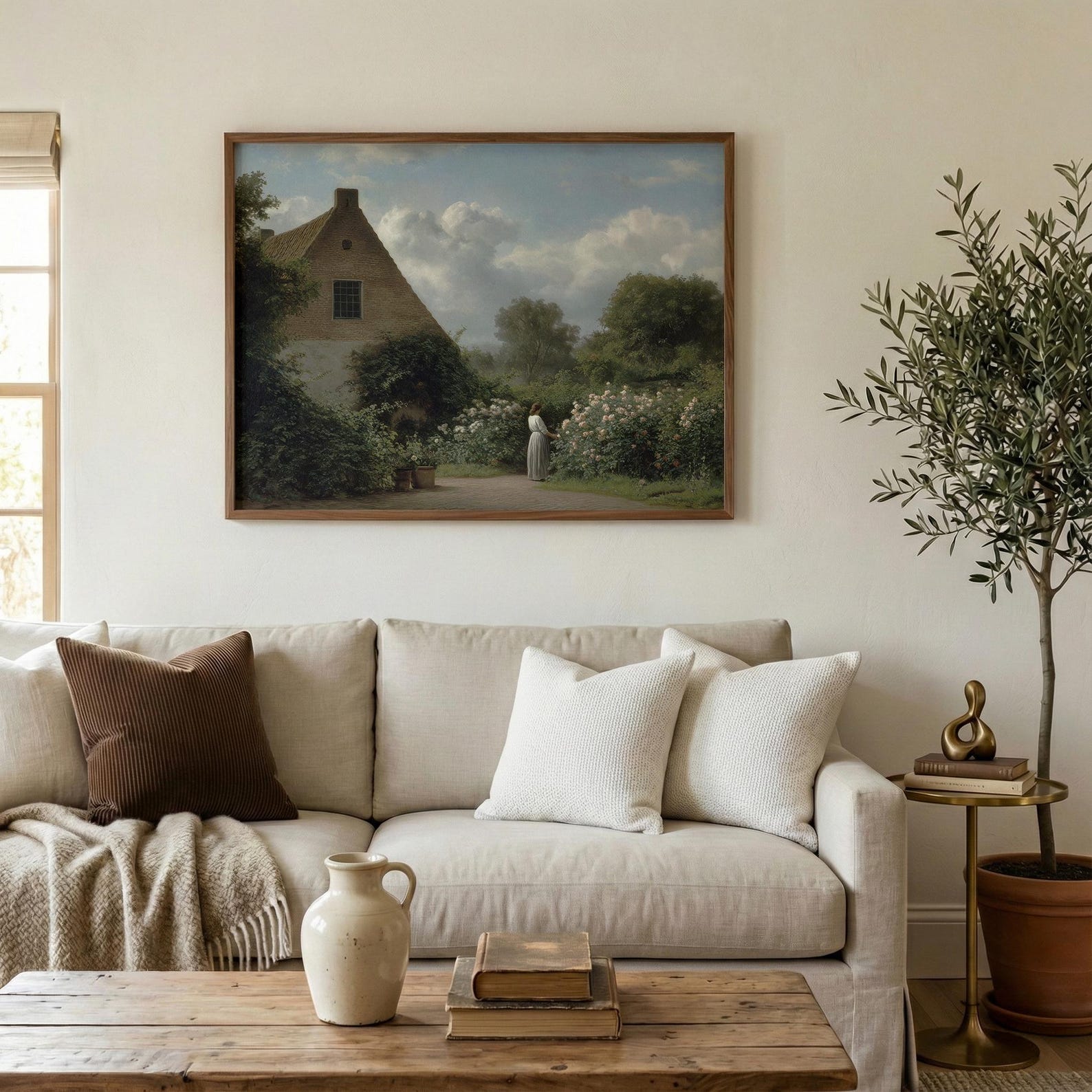 Vintage English Countryside Cottage Painting | Country Farmhouse Wall ...