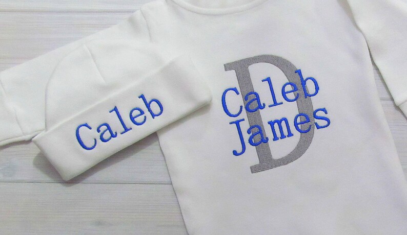 monogrammed baby boy coming home outfit