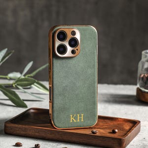 Personalized Leather Case for iPhone 16 Pro Max iPhone 15 iPhone 14 Pro, Customized Initials Name iPhone Cover Case, iPhone 13 12 XR/XS Case