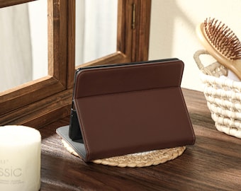 Chocolate Brown Custom Leather Kindle Case, Personalized Kindle Paperwhite 12th 7'' Case Cover, All New Kindle 6'' 2024 11th Case, Gift idea