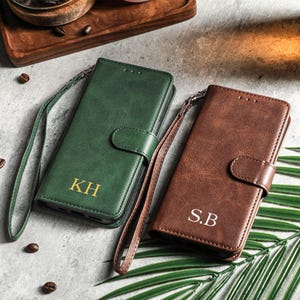 Personalized Leather iPhone Case, Flip iPhone Case With Card Holder for iPhone 16 Pro Max iPhone 15 iPhone 14 Pro, iPhone 13 12 XR/XS Case