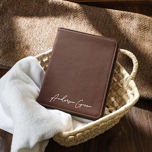 Chocolate Brown Custom Leather Kindle Case, Personalized Kindle Paperwhite 12th 7&#39;&#39; Case Cover, All New Kindle 6&#39;&#39; 2024 11th Case, Gift idea
