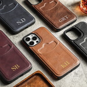 Custom iPhone Case With Card Holder For iPhone 16 Pro Max iPhone 15 iPhone 14 Pro, Personalized Leather iPhone Case, iPhone 13 12 XR/XS Case