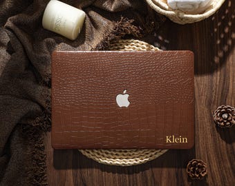 Chocolate Brown Leather MacBook Hard Case For M4 Air 13 A2681, Air 13 A2337, MacBook Pro A2338 13 14 15 16 inch Case, 2025 Laptop Case