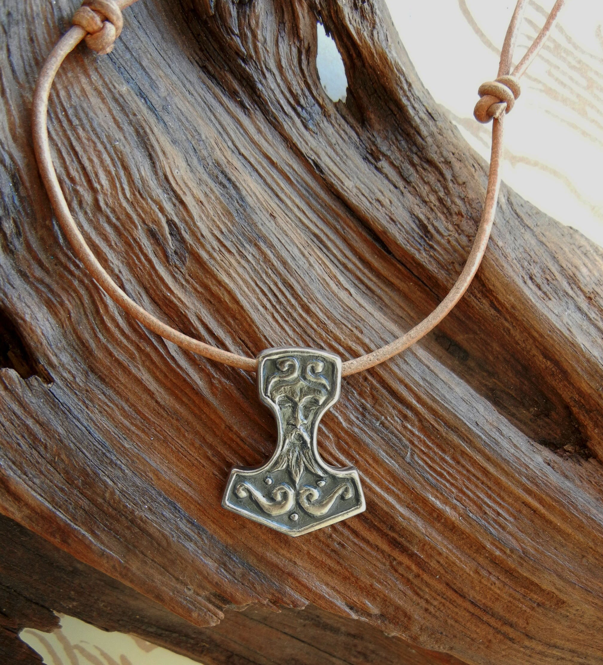 Silver Thor S Hammer Pendant With Face