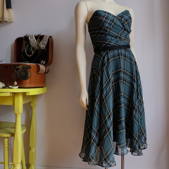 plaid ruffle dress