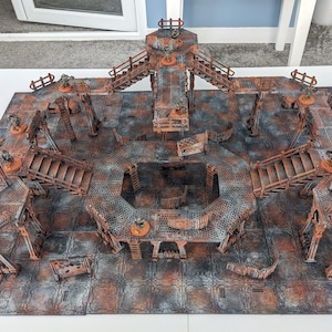 Suitable for Warhammer 40k Kill Team Necromunda style board wargame scifi walkways, pipes and platforms terrain without tiled board.