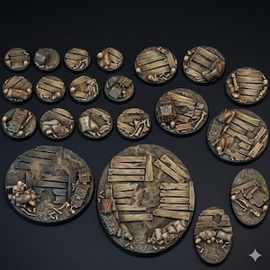 Verwunschene Front WW1 Grabenkriegsführung Stil Harz Miniatur / Figurenbasen / Topper 25 mm, 28,5, 32 mm, 40 mm, 50 mm, 60 mm, 80 mm, oval, rund