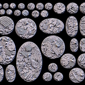 Verwoeste fabriek stedelijke industriële stijl harsminiatuur / figuurbases / toppers 25 mm, 32 mm, 40 mm, 50 mm, 60 mm, 63 mm, 80 mm, 100 mm, ovaal, rond