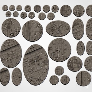 Ruined palace courtyard style resin miniature / figure bases / toppers 25mm, 32mm, 40mm, 50mm, 60mm, 63mm, 80mm, 100mm, oval, round