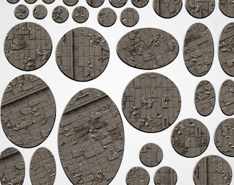 Ruined palace courtyard style resin miniature / figure bases / toppers 25mm, 32mm, 40mm, 50mm, 60mm, 63mm, 80mm, 100mm, oval, round