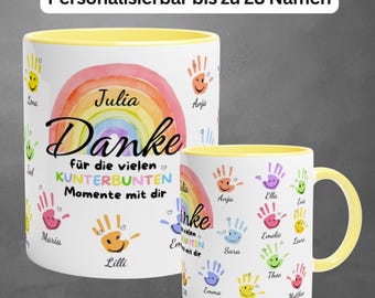 Personalisierte Abschiedsgeschenk Tasse, Handabdruck, Kita und Schule, Ruhestand, Dankeschön, Kindergarten, Geschenk für Erzieherin, Lehrer
