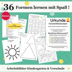 Pode incluir: Folhas de trabalho imprimíveis em preto e branco para crianças aprenderem formas. As folhas de trabalho apresentam uma variedade de formas, incluindo círculos, quadrados, triângulos e estrelas. As folhas de trabalho também incluem um certificado por completar as atividades.
