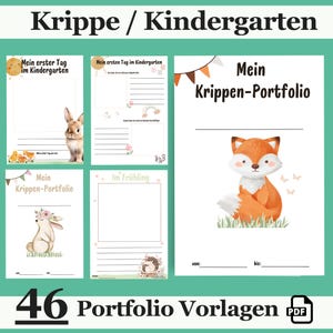 46 Kindergarten Portfolio Vorlagen Tiere | Portfolio Kindergarten| Portfolio Kita |  | Portfolio Kindergarten Ordner | Pdf Zum Ausdrucken