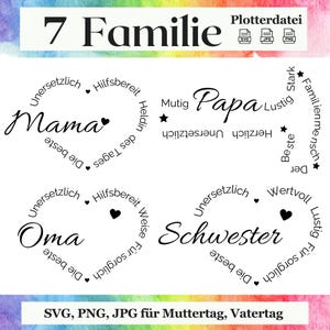 Fichiers de plottage SVG pour la fête des mères, la fête des pères, l'anniversaire - Cadeau pour maman, papa, grand-mère, grand-père, frère, sœur, cadeau DIY, Cricut