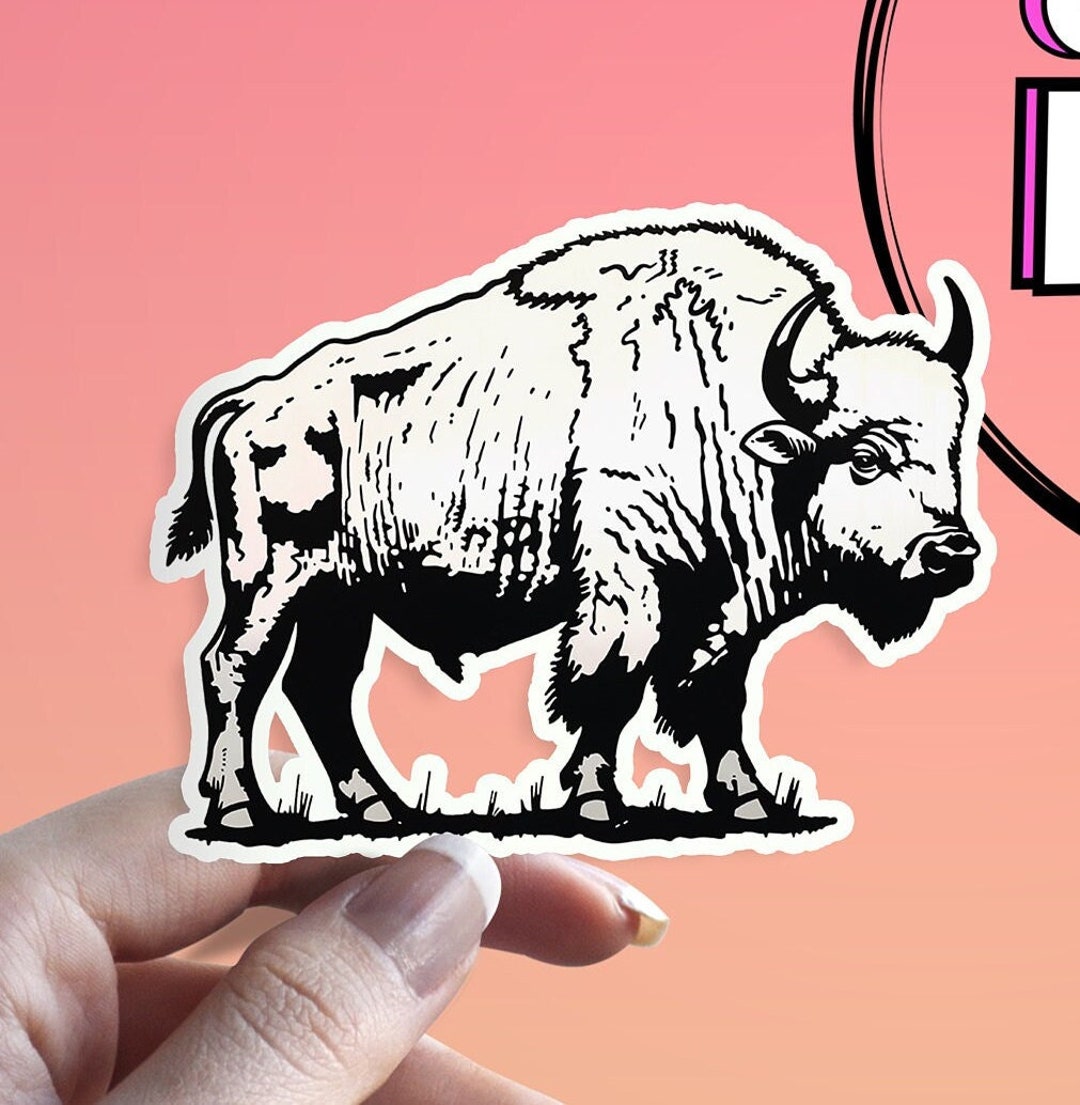 White Buffalo Sticker: Symbol of Hope, Rare Albino Bison Waterproof ...