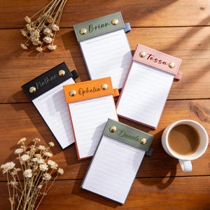 Porta memo personalizzato formato A6, blocco note in pelle con pagine a strappo, agenda da scrivania ricaricabile, blocco note minimalista per appunti giornalieri, regalo per studenti e insegnanti.