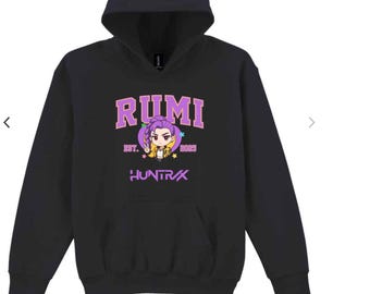 HUNTRX Graphic warm hoodie  – Signed Anime Style Girl Group Design – Fan Merch Tee