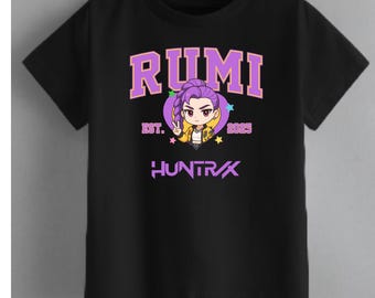 HUNTRX Graphic T-Shirt – Signed Anime Style Girl Group Design – Fan Merch Tee