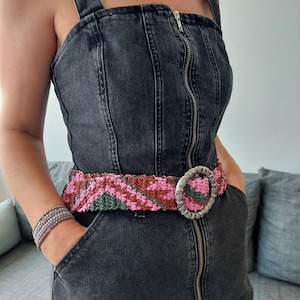 Colorful Bohemian Women Straw Belt, Spring Fashion, Boho Straw Belt, Natural Raffia Belt, Crochet Accessories,Gift For Her, Gift For Friend