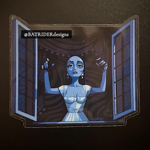 Pegatina original de Nosferatu de Ellen Hutter, 7,6 x 6,35 cm, diseño de vampiro, arte original, extraño, gótico, vinilo, calcomanía para portátil