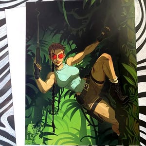 Lara Croft Tomb Raider art print, 8.5x11 inch
