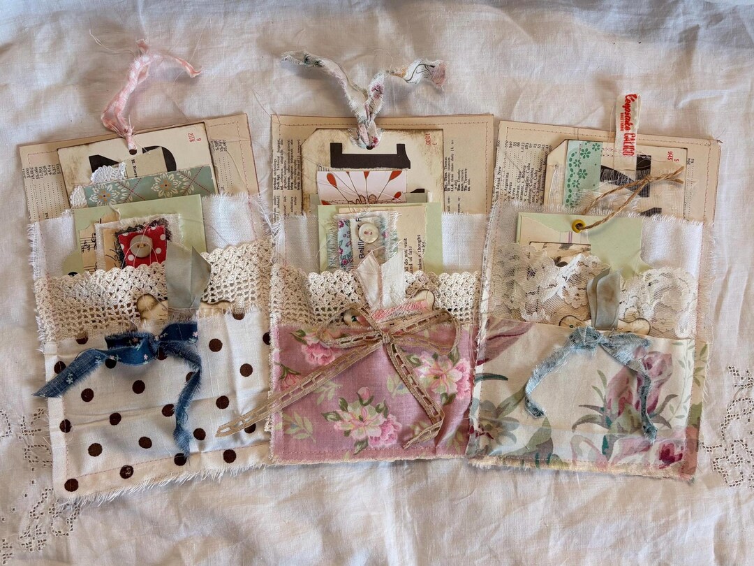 Handcrafted Junk Journal Tags Pocket Page Ad-on Bundle – Mixed Media ...