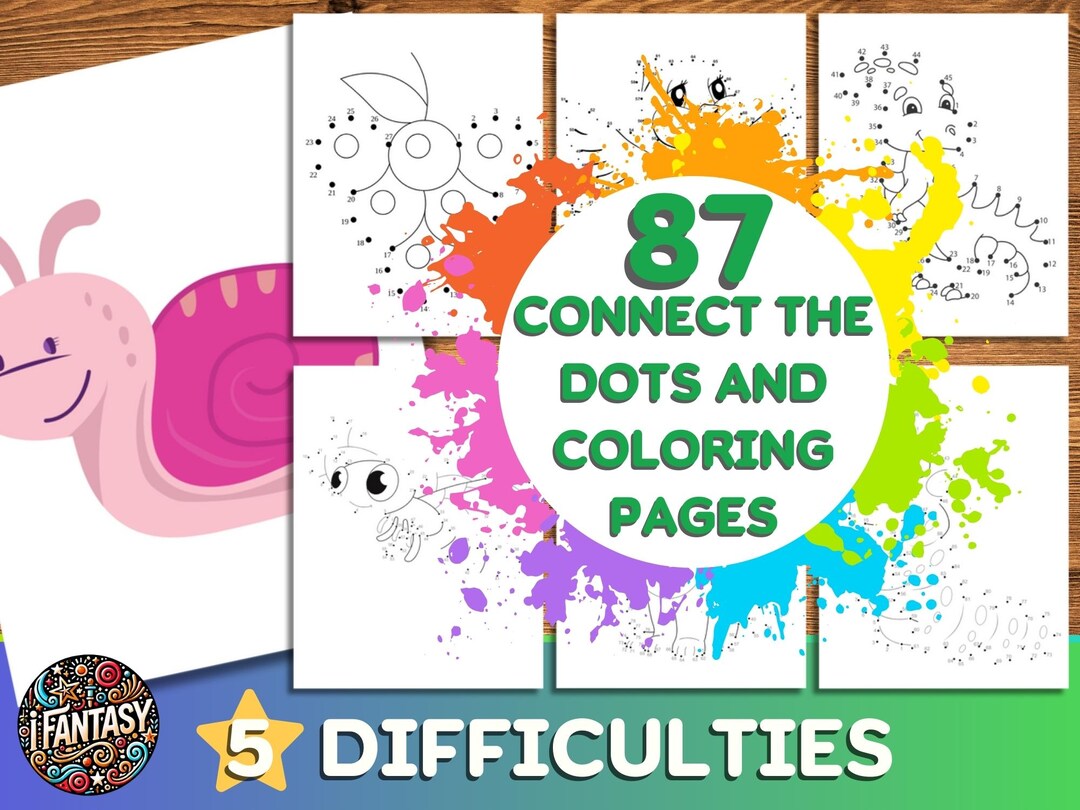 Set of 87 Connect the Dots and Coloring Pages for Kids Fun and ...
