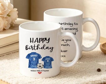 Personalised Football Dad Mug,Custom Daddy Birthday Gift,Gift For Dad,Football Dads Gift,Dad Birthday Gift,Christmas Gift,Team Football Mug